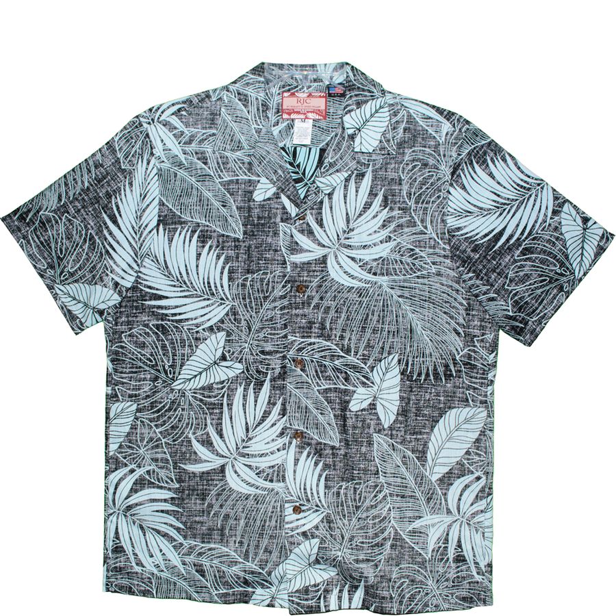 100% Cotton Aloha Shirt - Black Reverse Leaves – David M. Brian