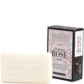 Archipelago Botanicals Charcoal Rose soap bar and packaging on a white background