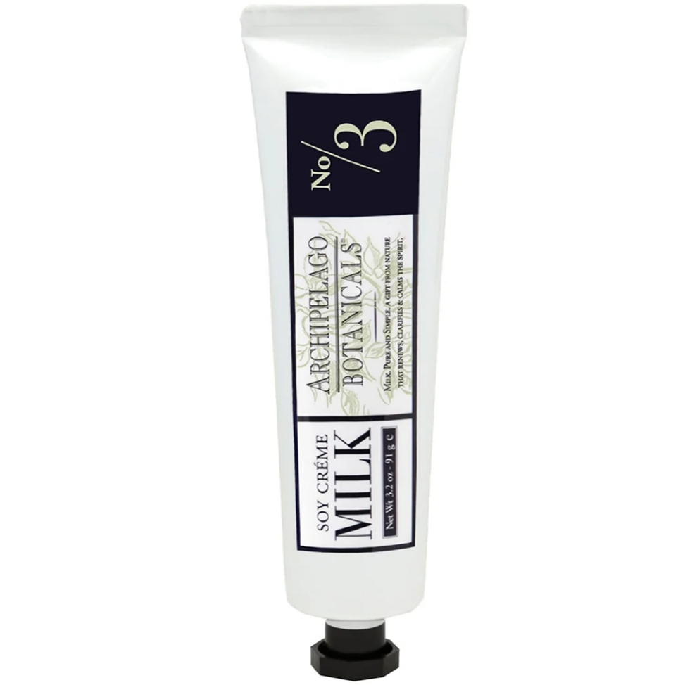 Tube of Archipelago Botanicals Soy Crème Milk on a white background