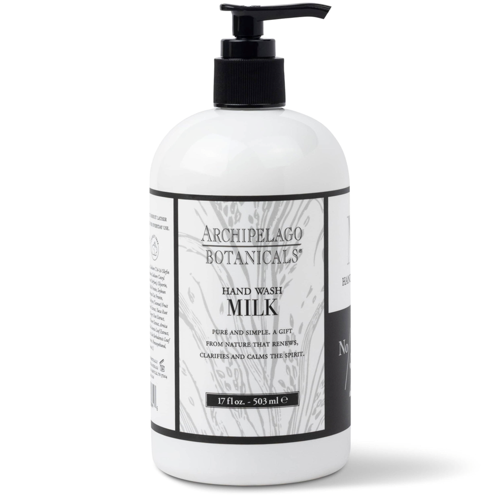 Archipelago Botanicals hand wash bottle on a white background