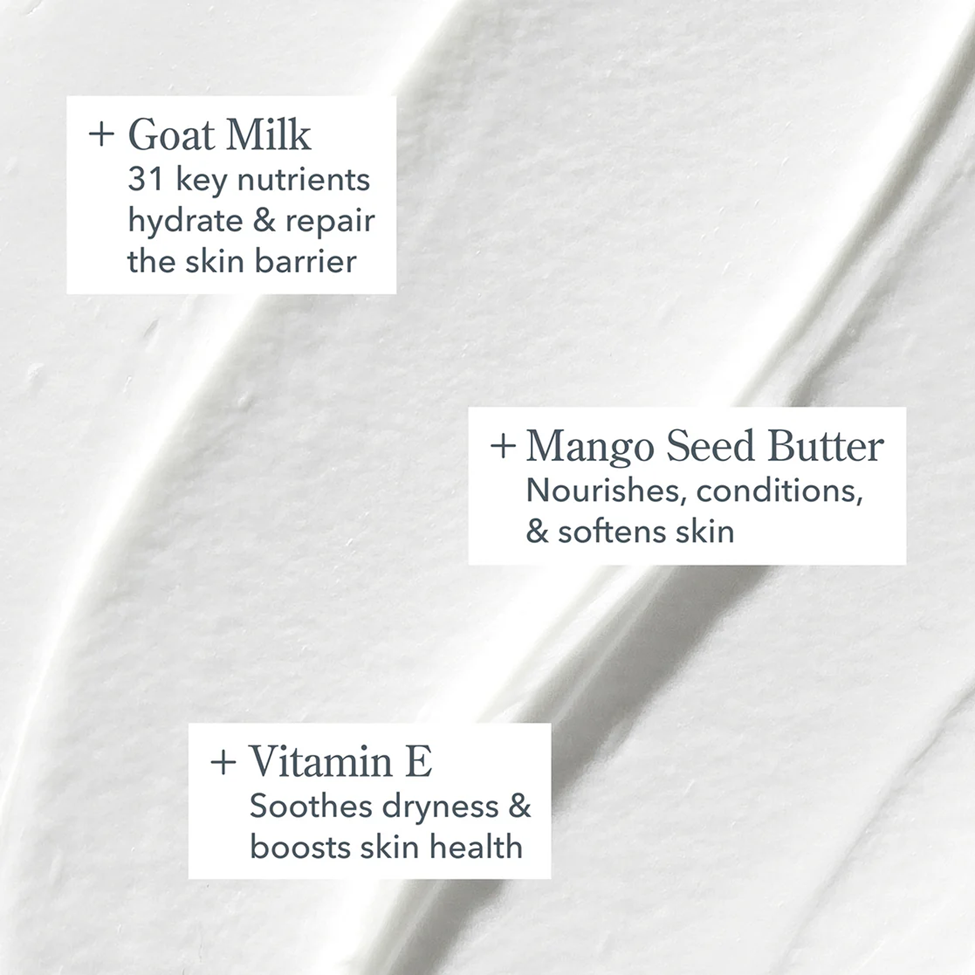 Text overlay on a white background with ingredients and their benefits.