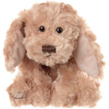 Plush toy dog on a white background