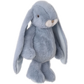 Plush toy rabbit in blue on a white background