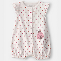 Baby romper with ladybug pattern on a white background
