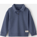 Blue sweater with a collar on a white background
