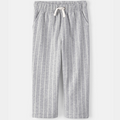 Gray sweatpants with a drawstring on a white background