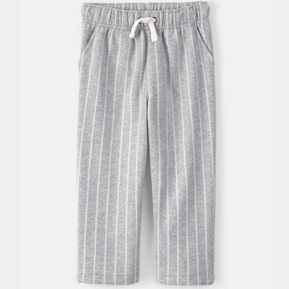 Gray sweatpants with a drawstring on a white background