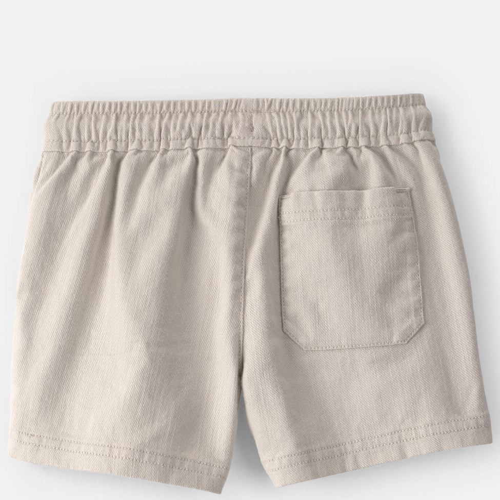 Beige shorts with a pocket on a white background