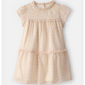 Beige floral dress on a white background