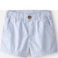Light blue shorts with a button on a white background
