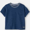 Blue t-shirt with a pocket on a white background