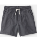 Gray shorts with a drawstring on a white background