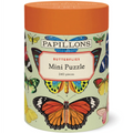 Papillons butterflies mini puzzle packaging with colorful butterfly illustrations on a light green background.