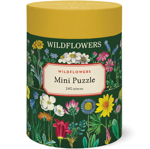  cylindrical puzzle box with floral design and yellow lid
