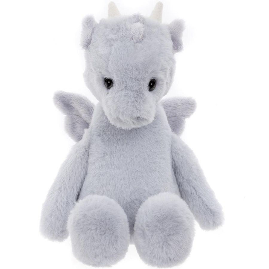Plush dragon toy on a white background