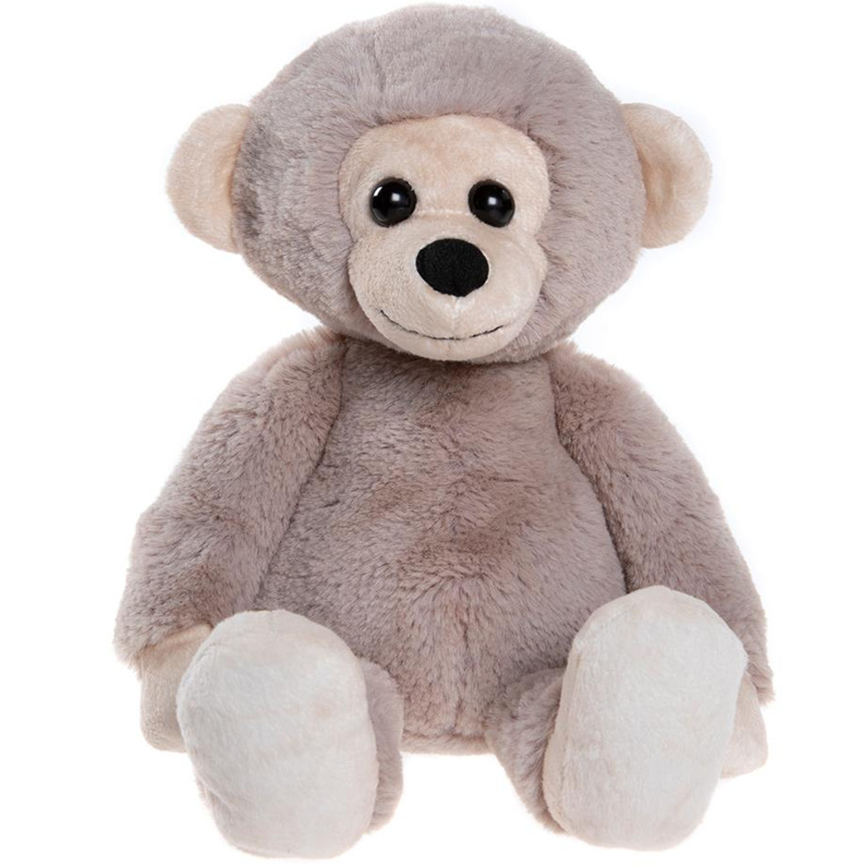 Plush monkey toy on a white background
