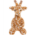 Plush giraffe toy on a white background