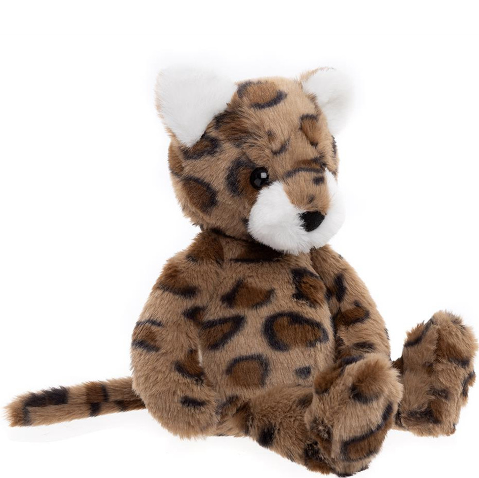 Plush toy cheetah on a white background