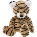 Plush tiger toy on a white background