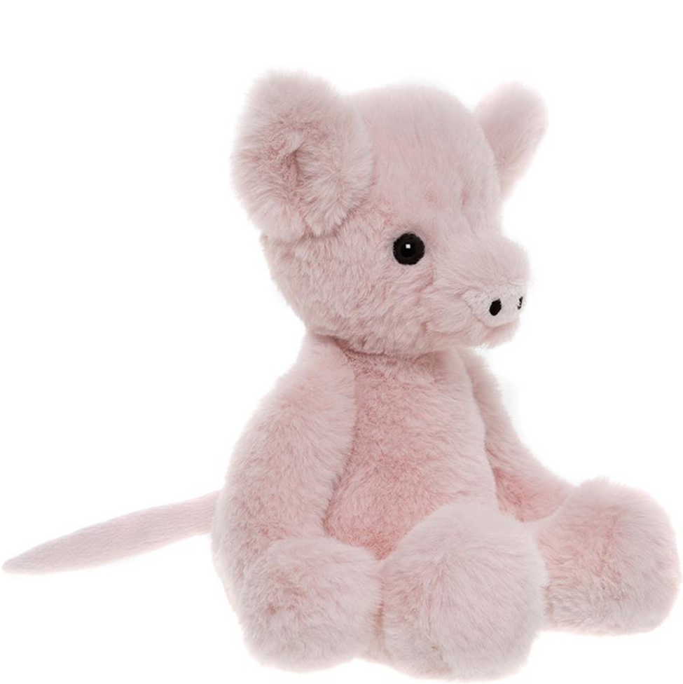 Pink plush toy on a white background