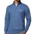 Blue pullover with Columbia logo on a white background