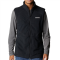 Black and gray Columbia vest on a white background
