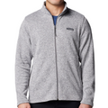 Gray fleece jacket with Columbia logo on a white background