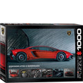 Lamborghini Aventador LP750-4 Superveloce puzzle box with car image and Eurographics branding.