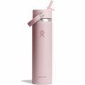 Pink Hydro Flask water bottle with straw lid on a white background
