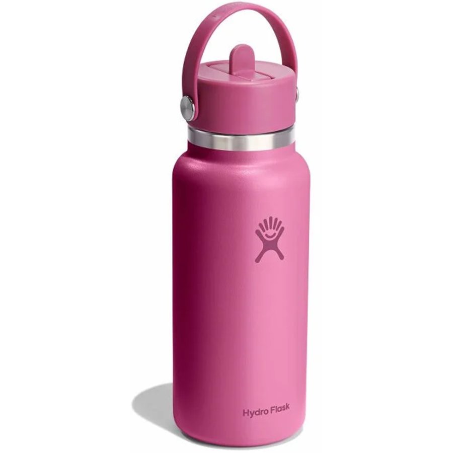Pink Hydro Flask water bottle on a white background