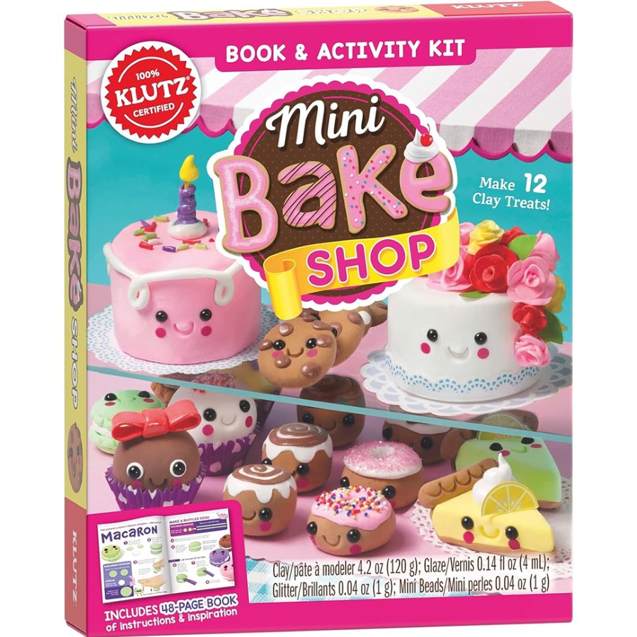 Klutz Mini Bake Shop book and activity kit packaging with clay treats on a white background
