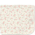 Floral patterned mat with pink flowers on a white background