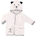 Hooded Velour Towel with Puppy pattern on white background
