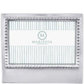 Silver photo frame with decorative border and Mariposa logo