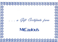 Gift certificate from McCaulou's with decorative border