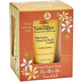 Naked Bee moisturizing hand and body lotion travel kit with floral design on packaging