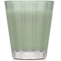 Green striped glass with 'NEST New York' logo on a white background