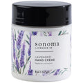 Jar of Sonoma Lavender Co. Lavender Hand Creme with black lid on a white background