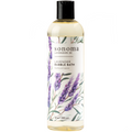 Bottle of Sonoma Lavender Bubble Bath with lavender design on a white background