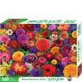 Springbok 500-piece puzzle box with colorful flowers on a white background