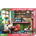 Springbok Cat Café puzzle box with a cat-themed scene and '500' on the packaging.