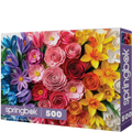 Colorful flower puzzle box with Springbok branding on a white background