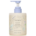 Thymes lavender body cleanser bottle with pump on a white background