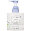 Thymes lavender replenishing hand lotion bottle on a white background