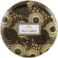 Wolseley Baltic Amber scented candle tin with decorative gold and black pattern