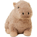 Plush toy hippo on a white background