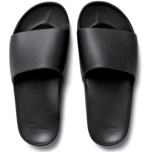 Pair of black slides on a white background
