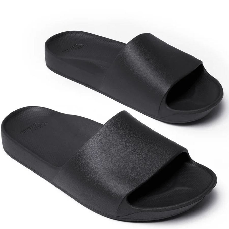 Pair of black slides on a white background