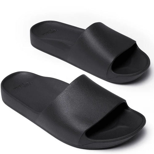 Pair of black slides on a white background