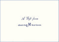 Gift tag with 'A Gift from david m. brian' text on a white background
